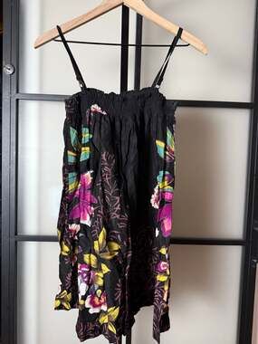 Y2K Vintage Private Gallery Floral Print Mini Dress Size Medium